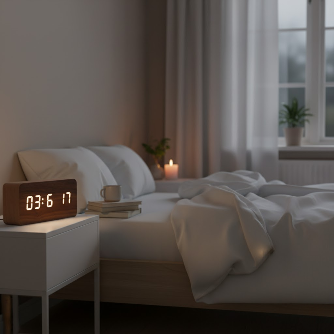 Digitalt Træ LED Ur – Visning af Tid, Dato & Temperatur