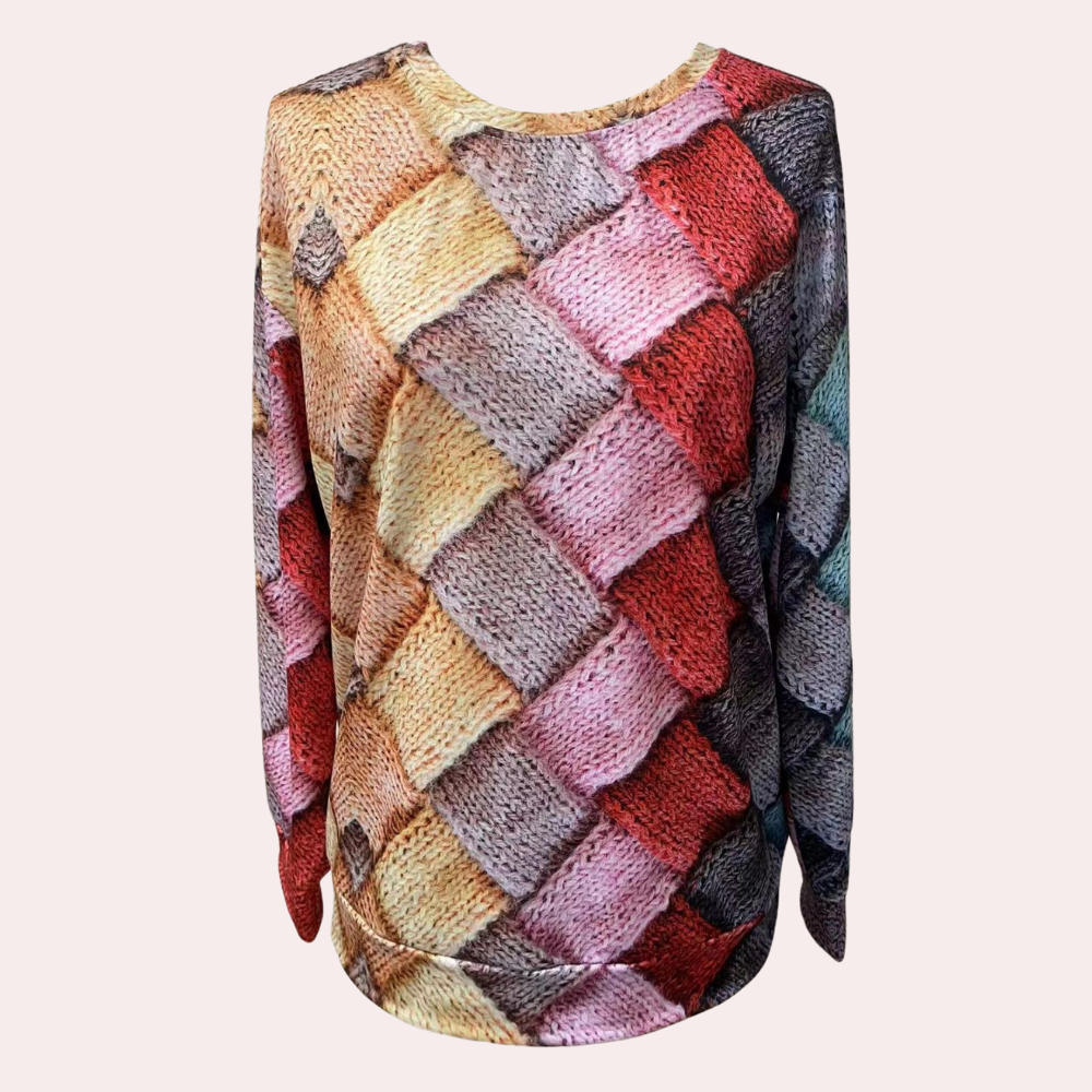 Farverig damebluse med print - Stilfuld og komfortabel