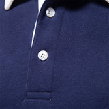 Elegant Herre Langærmet Polo Shirt med Klassisk Krave