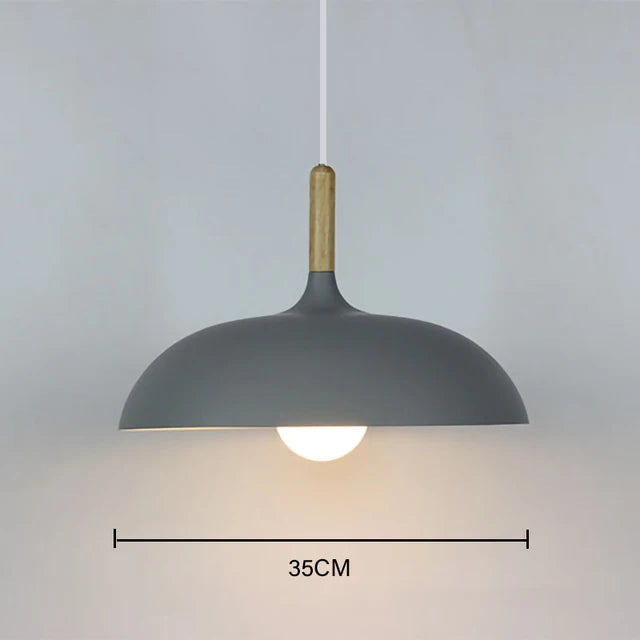 Moderne Skandinavisk Egetræ LED Loftlampe