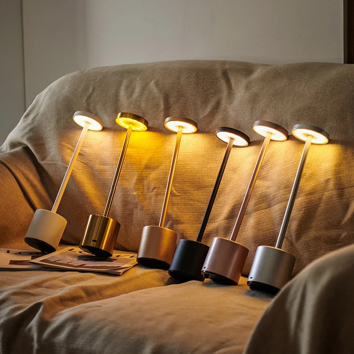 Trådløs Touch Bordlampe med Varmt Lys