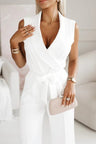 Jumpsuit Dame V-hals med Bælte Elegance