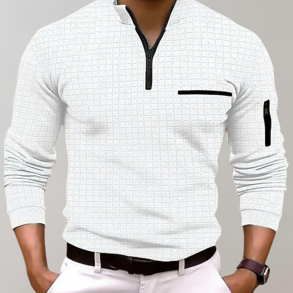 Langærmet Polo Shirt til Mænd - Klassisk og Komfortabel