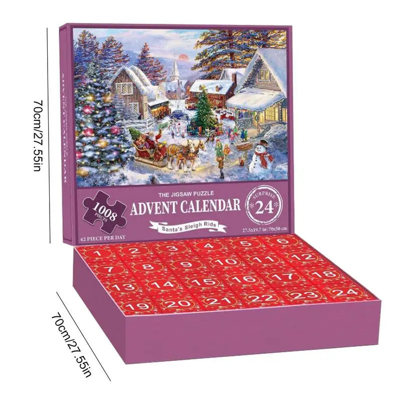 Puzzlespiel Adventskalender – 24 Tage Weihnachts-Puzzlespiel mit 1000 Teilen