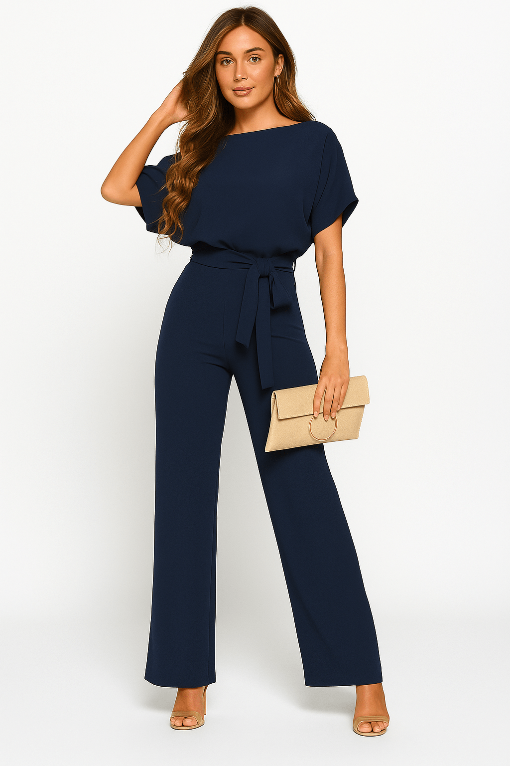 Jumpsuit med Justerbart Taljebånd og Elegant Pasform
