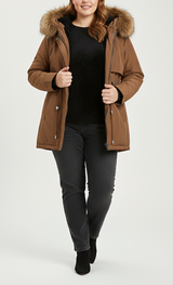 Dame vinterjakke med imiteret pelskrave – Varmt og elegant design