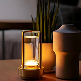 Modern mood lamp – Elegant cylindrical table lamp with warm light
