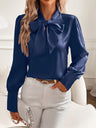 Elegant Bluse med Sløjfekrave | Luksus Polyester | Feminin Stil
