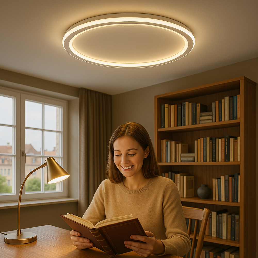 Moderne Skandinavisk LED Loftlampe - Dæmpbar, Energibesparende og Stilfuld til Stue, Spisestue og Gang