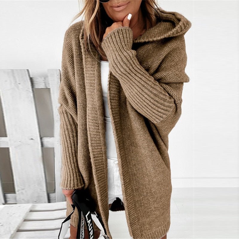 Krammende Oversized Cardigan med Hætte til Kolde Dage