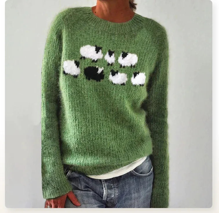 Retro Sweater med Komfortabel Pasform og Stilfuldt Design