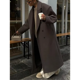 Dame Lang Elegant Frakke – Stilfuld Overfrakke med Klassisk Snit