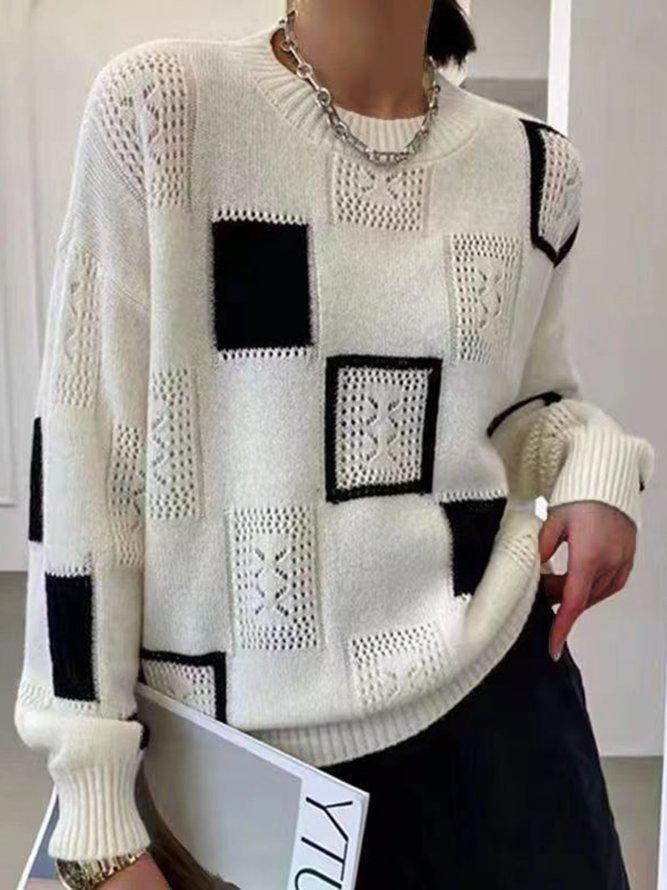 Stilfuld Patchwork Sweater for Komfort og Varme