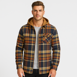 Herren Hemdjacke mit Kapuze im Karierten Design – Warm & Stilvoll