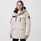 Ladies' winter parka – warm jacket with hood and functional pockets