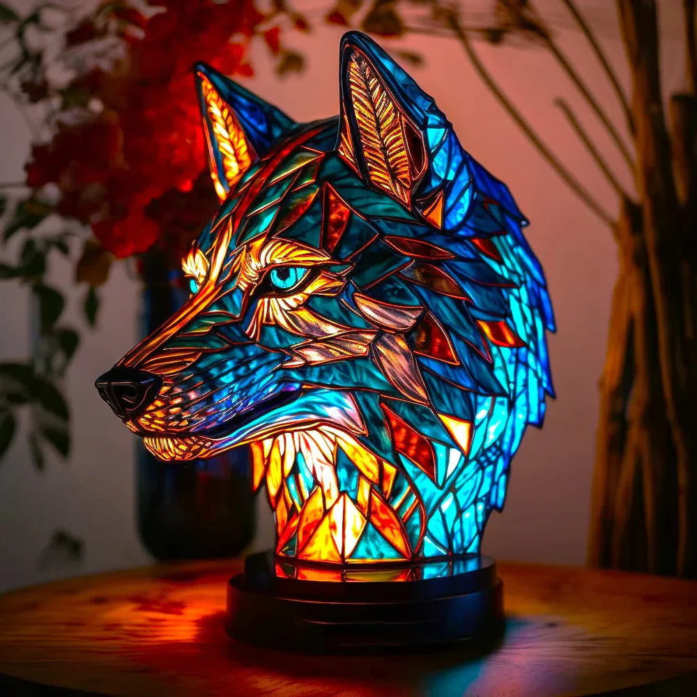 Kunstnerisk Bordlampe med Dyremotiver