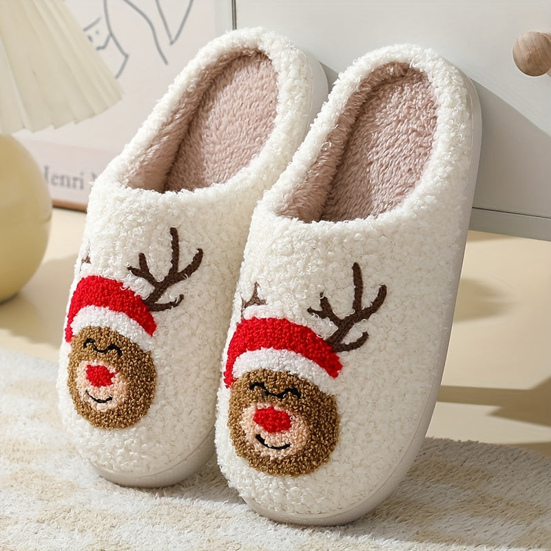 Christmas slippers for women – warm winter slippers with festive design
