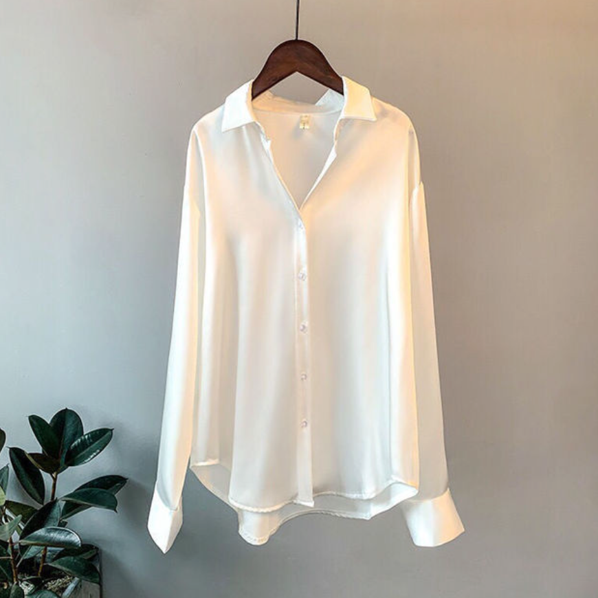 Satinlignende Bluse - Komfort og Elegance