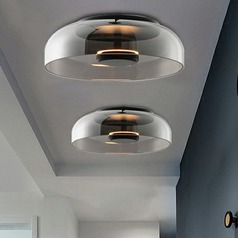Elegant LED Loftlampe i Glas og Metal
