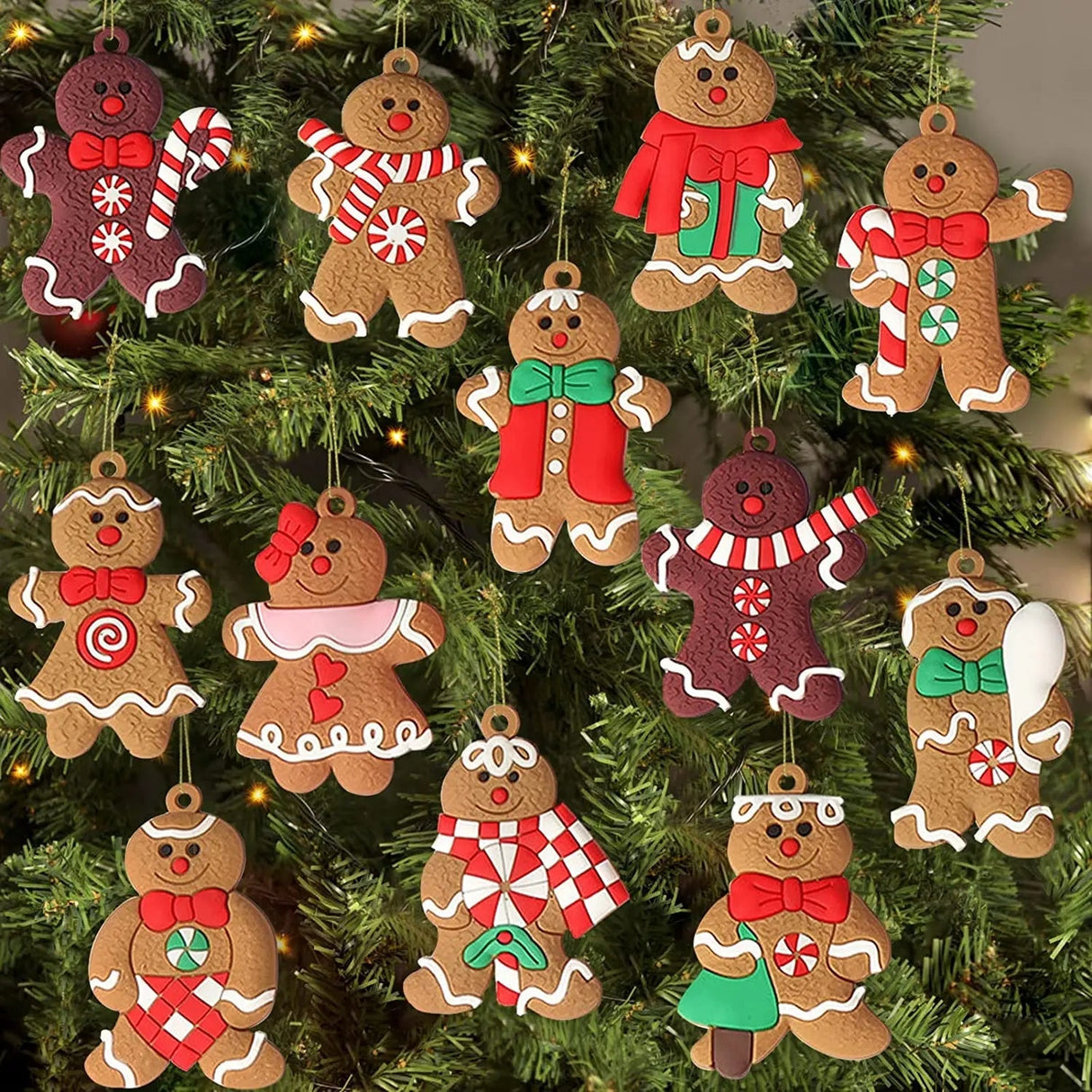 Lebkuchen Pop Weihnachtsbaumschmuck – Set mit Aufhängern für Weihnachtsbaum & Dekoration