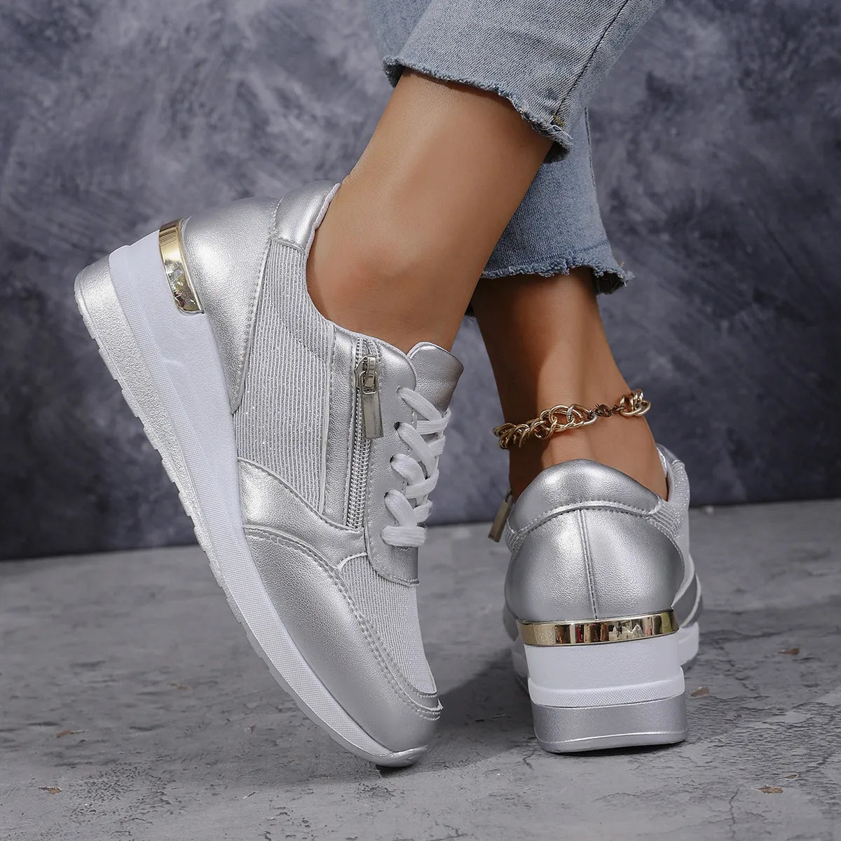 Stilfulde Dame Sneakers med Komfort og Klasse