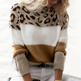 Leopard-Print Sweater med Perfekt Pasform