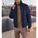 Men's bomber jacket with collar – warm winter jacket in classic style