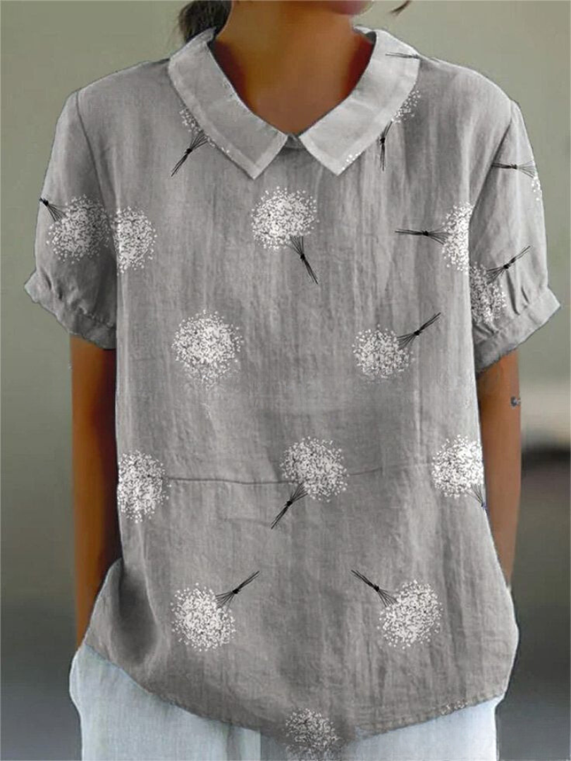 Vintage Blomsterbluse Dame | Komfortabel Pasform