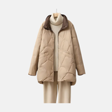 Dame Kort Vatteret Jakke – Varm Stilfuld Vinterjakke med Krave