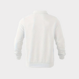 Geometrisk Sweater med Kvartrits og Vintage Stil