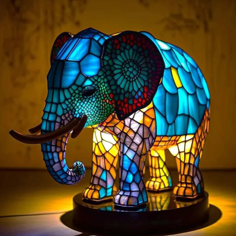 Kunstnerisk Bordlampe med Dyremotiver
