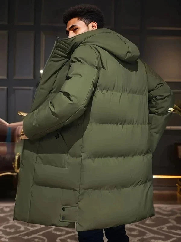 Elegant Lang Herrejakke - Varm og Stilfuld Vinterjakke