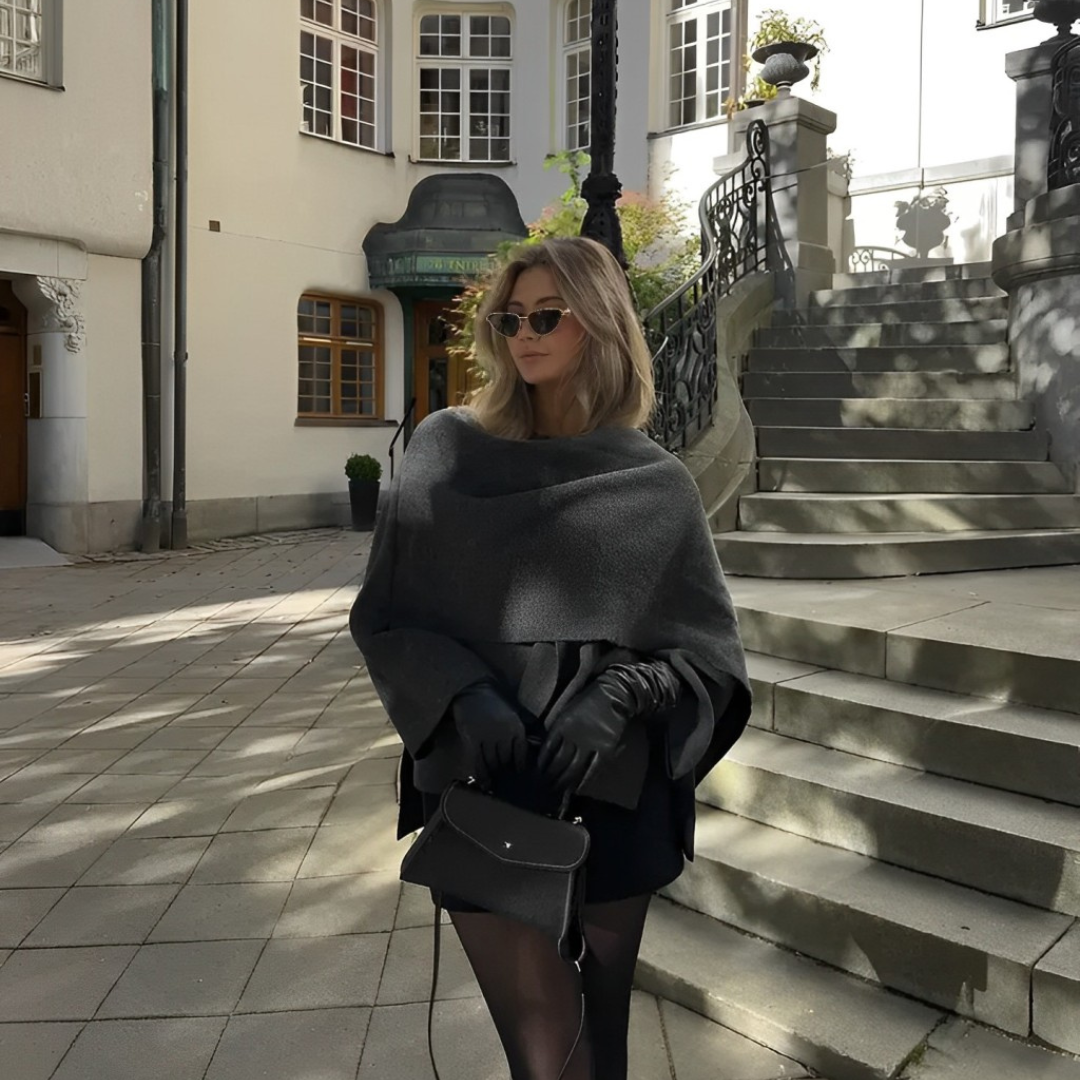 Stilfuld Blød Dame Cape Jakke for Elegance