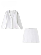 Elegant Blazer og Nederdel Sæt til Damer