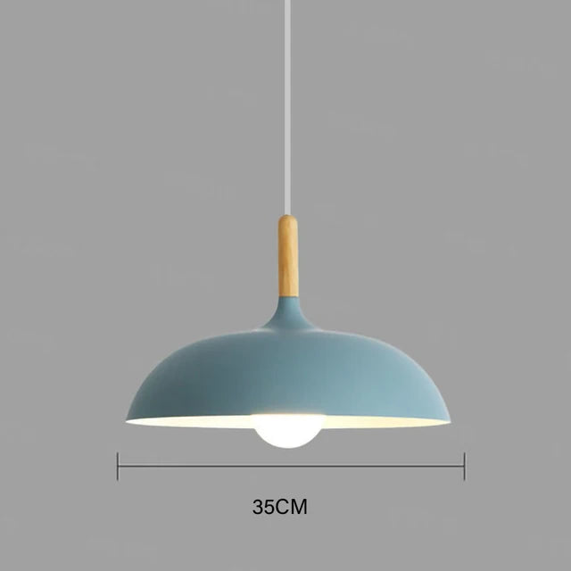 Moderne Skandinavisk Egetræ LED Loftlampe