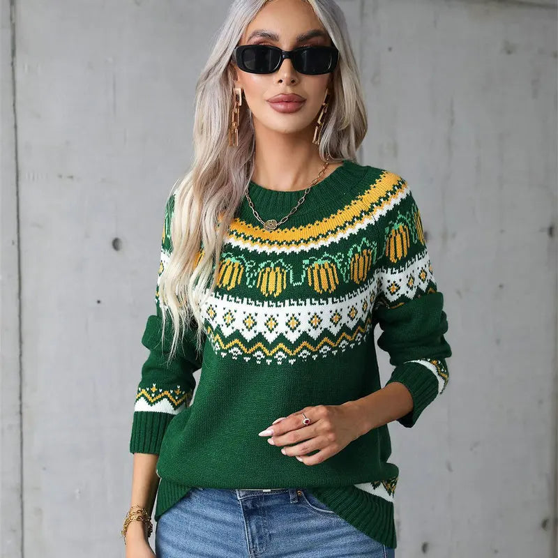 Lady Winter Knit – Nordic Knit Sweater with Atmospheric Pattern