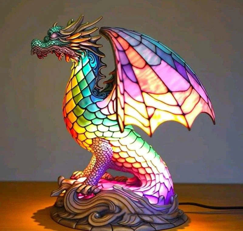 Kunstnerisk Bordlampe med Dyremotiver