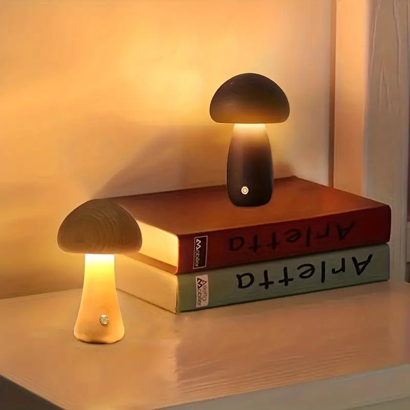 Retro Svamp Bordlampe med Blødt Diffust Lys