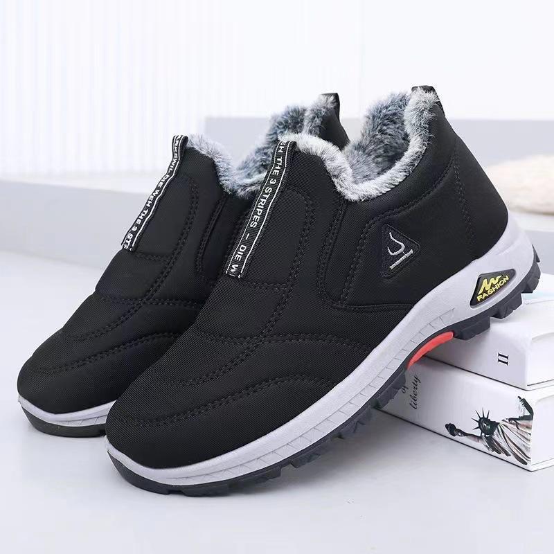 Unisex vinter slip-ons – varme skridsikre sneakers med pelsfor