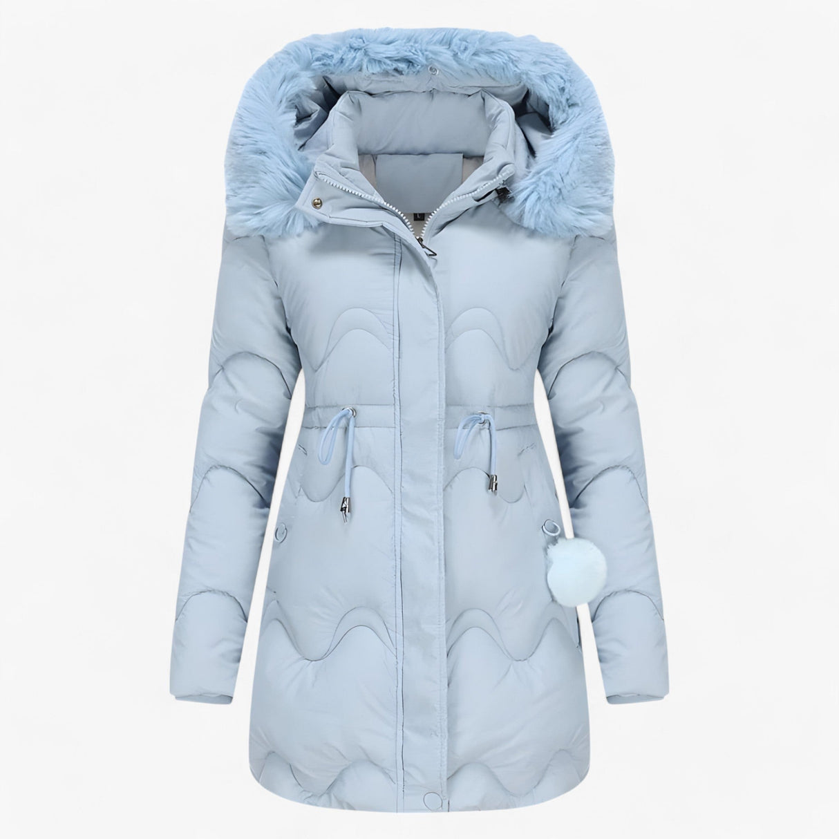 Ladies' Winter Jacket – Elegant Warm Jacket with Fur Collar and Hood
