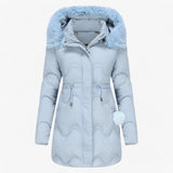 Ladies' Winter Jacket – Elegant Warm Jacket with Fur Collar and Hood