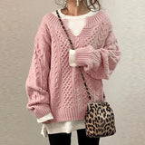 Ladies Oversized Cable Knit – Warm Cozy Knitted Sweater