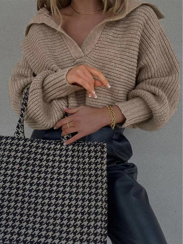 Strikket Loose Fit Sweater til Enhver Anledning