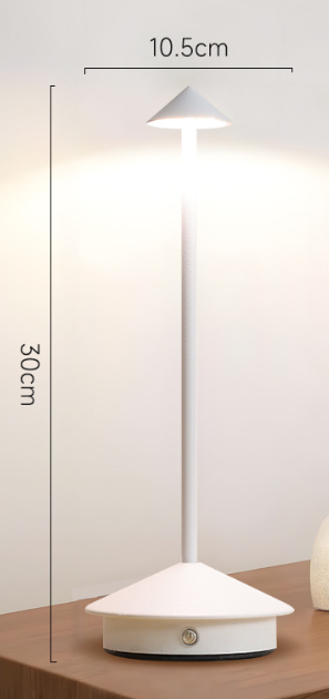Minimalistisk LED Bordlampe - Vandtæt, Dæmpbar og Ledningsfrit Design