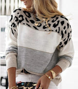Leopard-Print Sweater med Perfekt Pasform