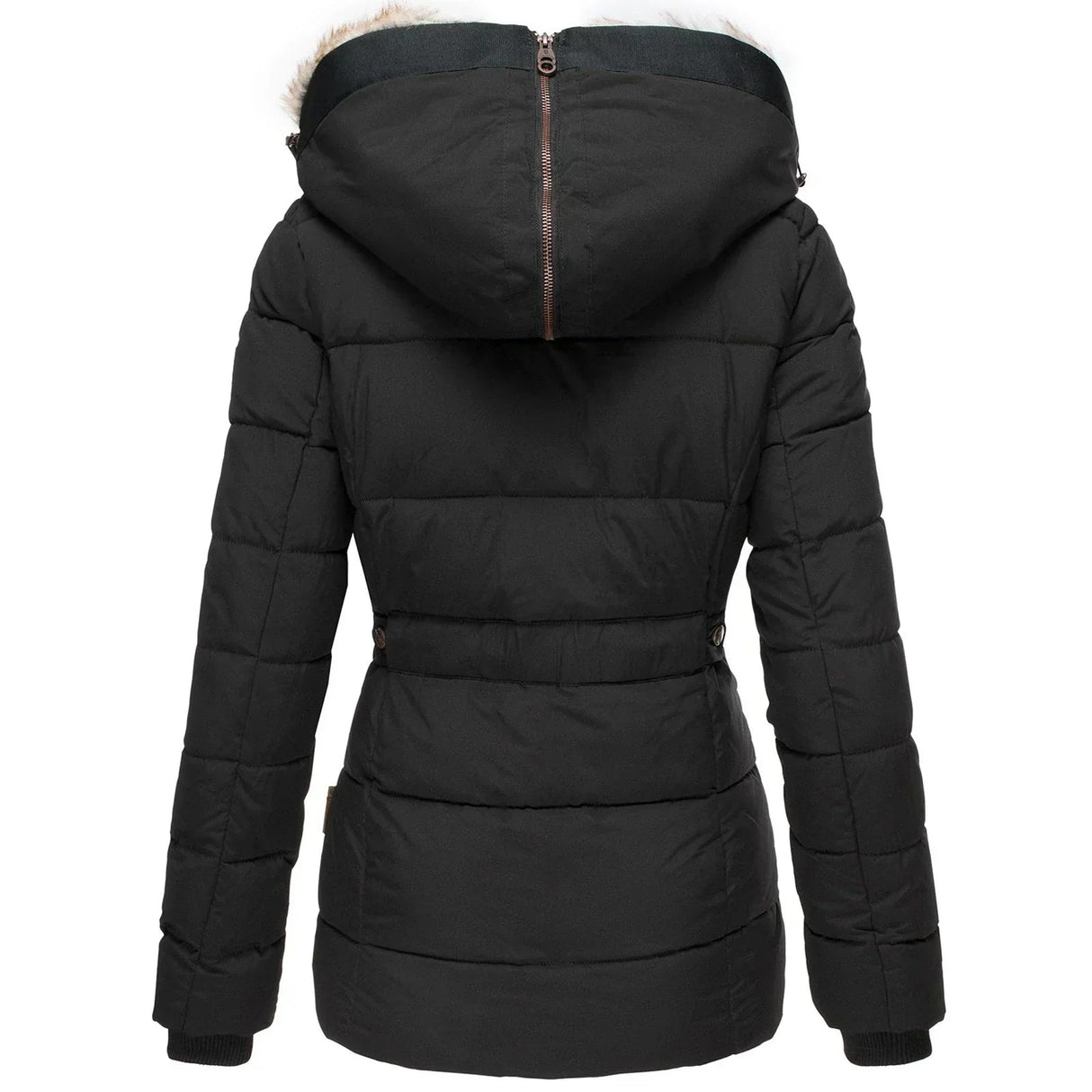 Ladies' winter jacket – Fitted parka with detachable hood