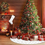 Luksuriøs juletræsskjuler – Blød dekorativ træskjuler med snefnug