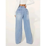 Dame Wide-Leg Jeans – Trendy Straight Jeans with High Waist