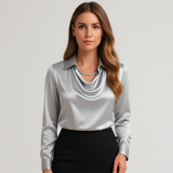 Damebluse med blomsterprint – Elegant og stilfuld pasform