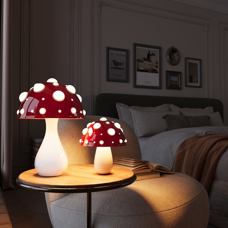 Svamp Bordlampe med Varmt LED Lys